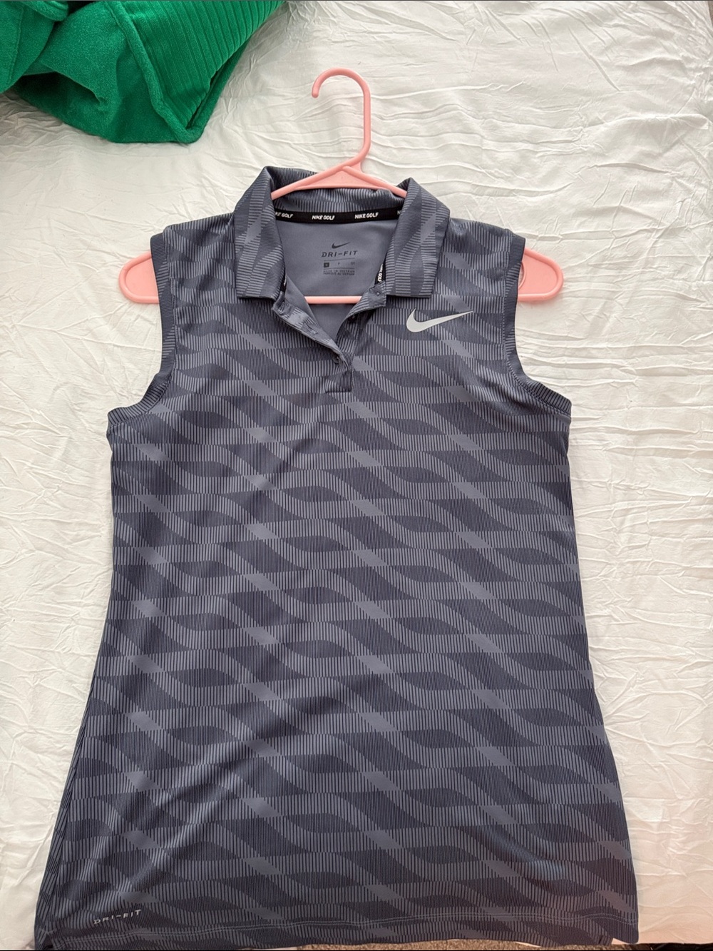 Nike Women's Dri-FIT Sleeveless Polo Tank Top - Charcoal Gray